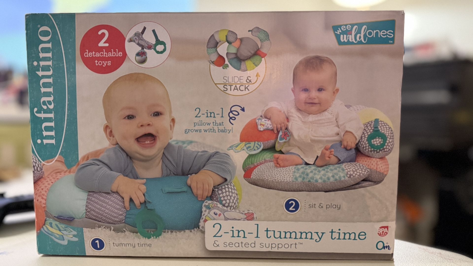 Infantino 2-in-1 Tummy Time & Seated Support Pillow