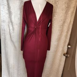 Burgundy Large Midi Dress