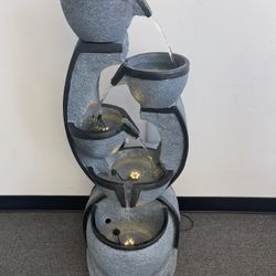 Resin Garden Fountain with Light