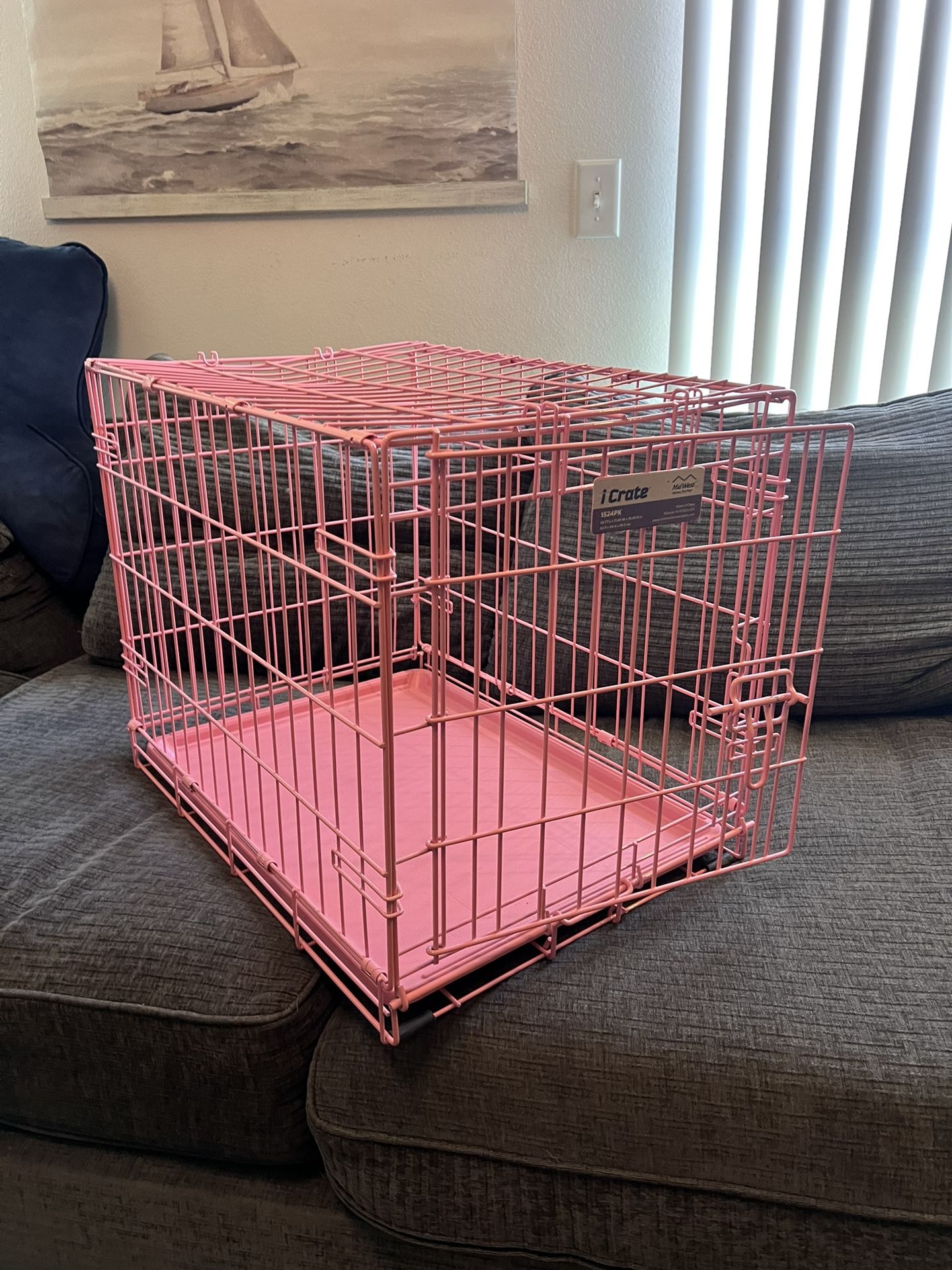 Pink Crate For Small Dog