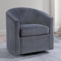 Dark Gray Corduroy Swivel Chair