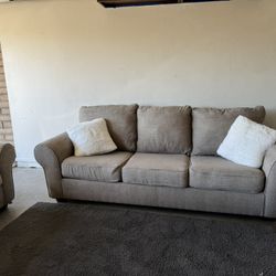Beige Loveseat Sofa Couch Living Room Set 