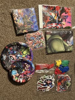Superhero Birthday Decorations Birthday Party Supplies For Boys and Girls, Including Banners, Tablecloths, Balloons, Dinner Plates,Backdrop Super Movi