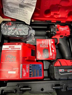 Milwaukee M18 FUEL 18V Lithium-Ion Brushless Cordless 3/8 in. Compact Impact Wrench with Friction Ring Kit, Resistant Batteries