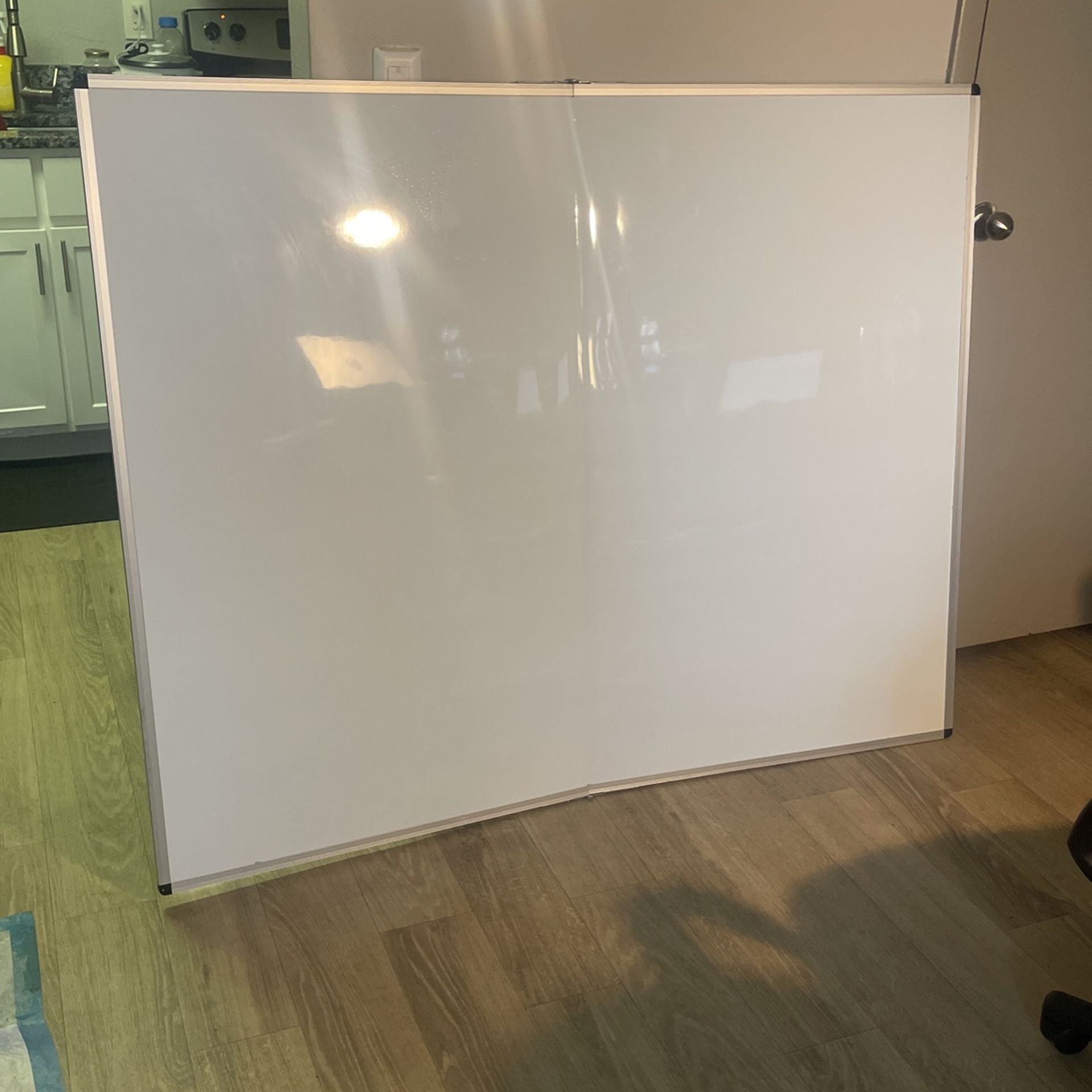 VIZ-PRO Large Dry Erase White Board/Magnetic Foldable Whiteboard, 60 X 48 Inches, Silver Aluminium Fram