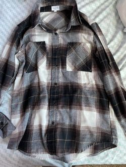 White/Brown/Black flannel shirt