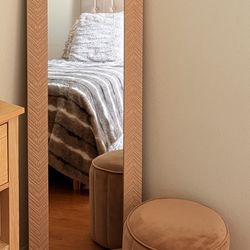 Full Length Mirror + Ottoman Stool