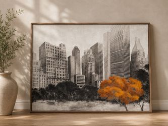 Large City Skyline Canvas Wall Art