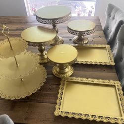 7 pz metal display trays Candy or dessert party