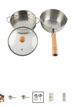 Stainless Steel Yukihira Pan Pot With Steamer and Lid, 7.1 inch
