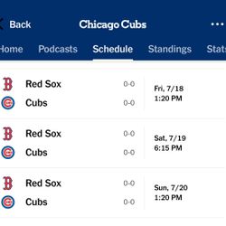 Cubs vs Red Sox - July 18-20