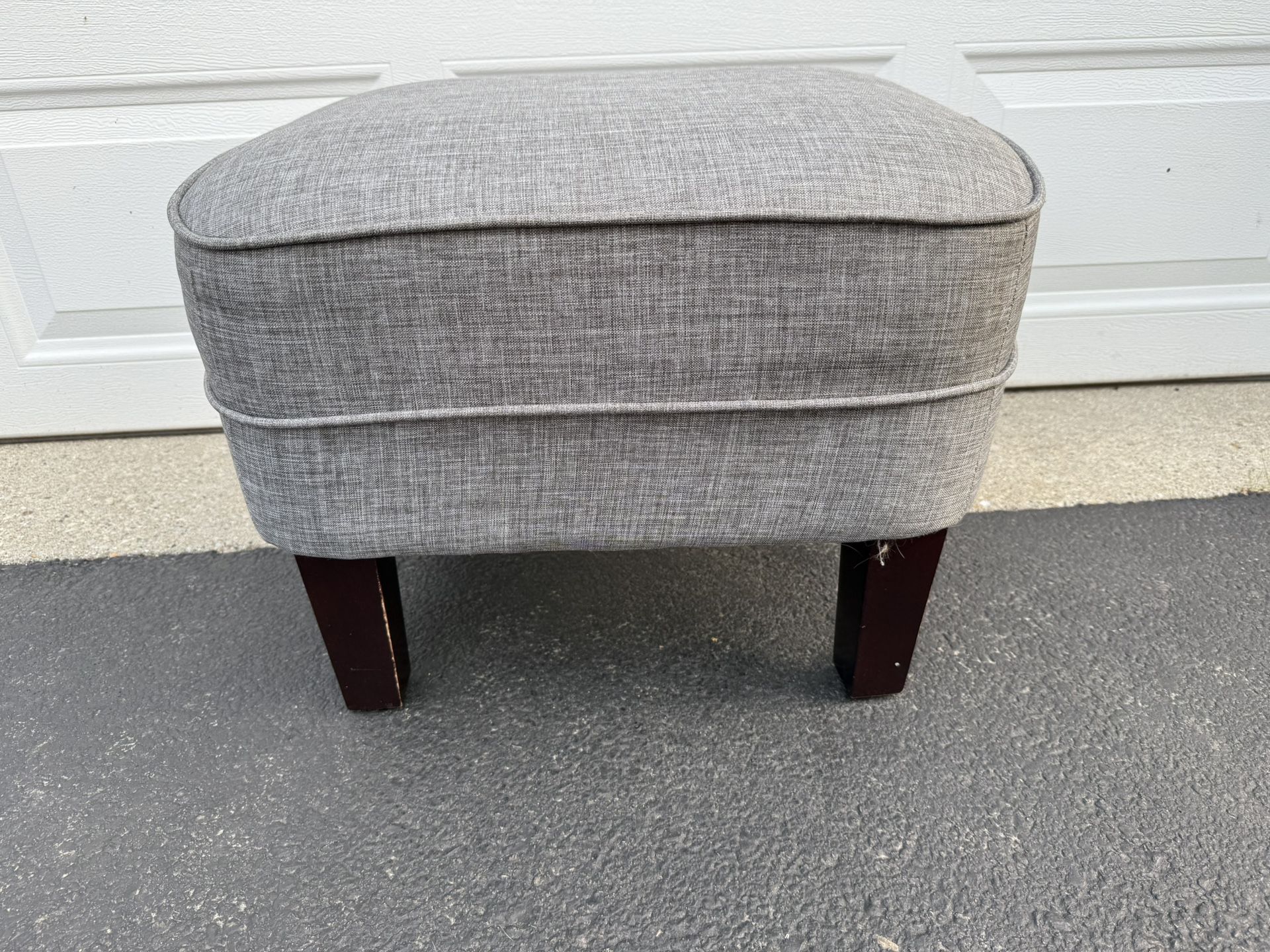 Gray Fabric Foot Stool 23” l x 19” w x 17” h