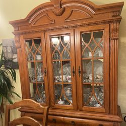 Antique China Hutch Cabinet 