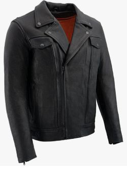 Milwaukee Leather Men's Leather Utility Pocket Vented Cruiser Jacket Black