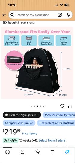 SlumberPod Portable Blackout Sleep Pod tent