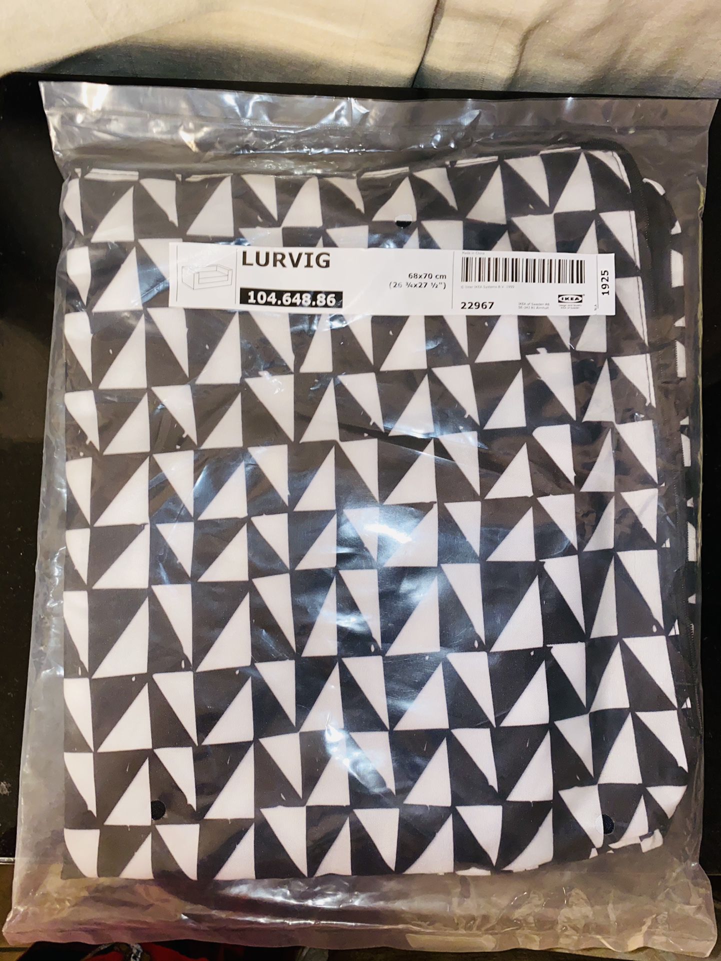New!! LURVIG Cover for cat/dog bed, black/white26 ¾x27 ½ "