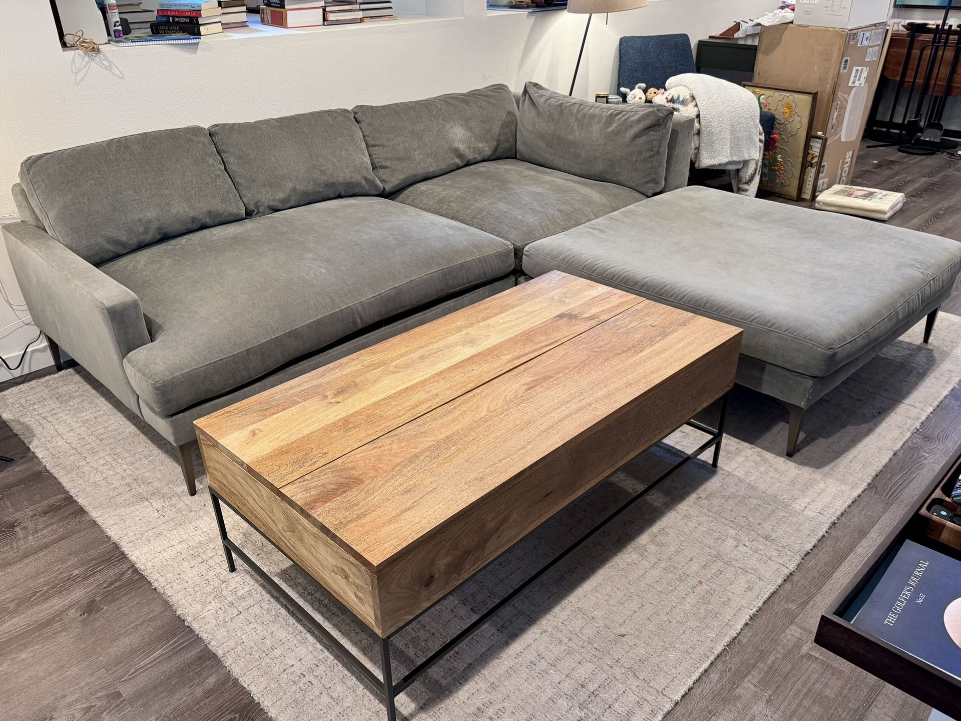 West Elm Andes Sectional With Modular Chaise Ottoman