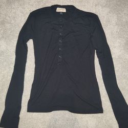 universal thread black button long sleeve xs