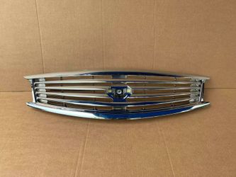 Bumper Upper Grille Chrome W/O Emblem Front For Infiniti G25 G37 Sedan 2010-2015
