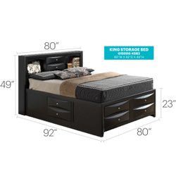 Solid wood bedframe, black