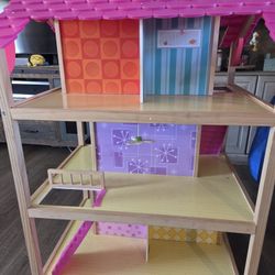 Large Wood Dollhouse On Wheels (Reduced)