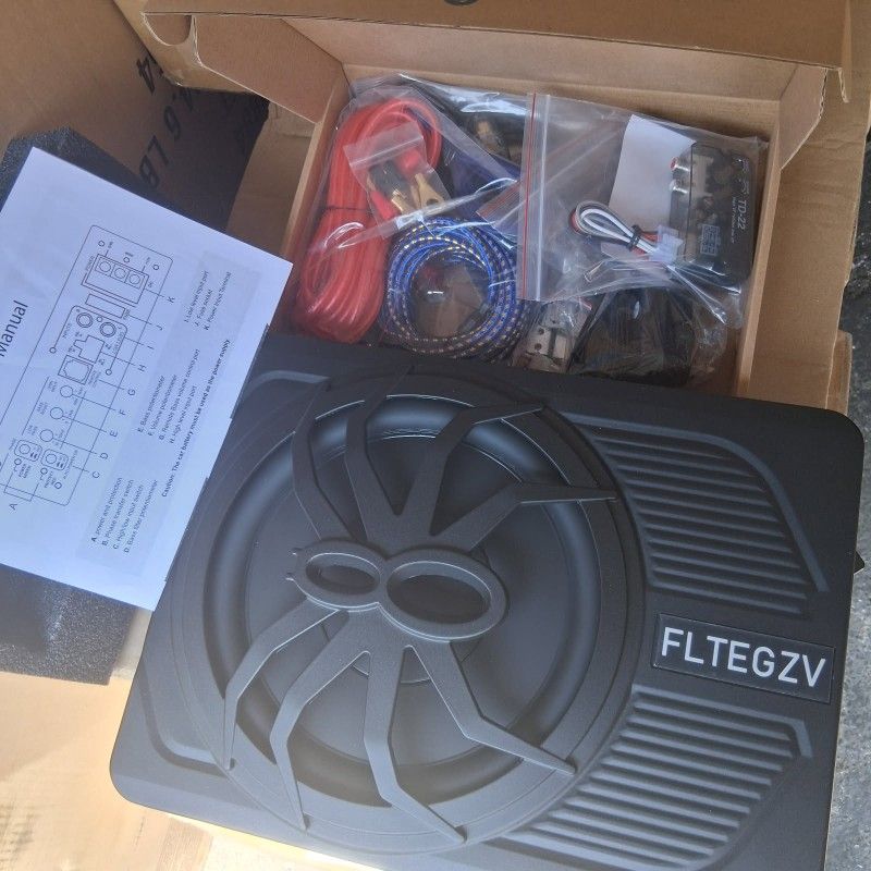 10" 800w  Slim Under Seat  Powered Car Subwoofer