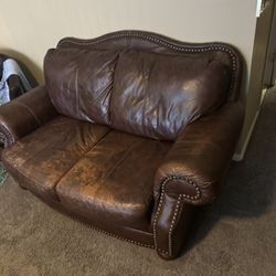 Leather loveseat