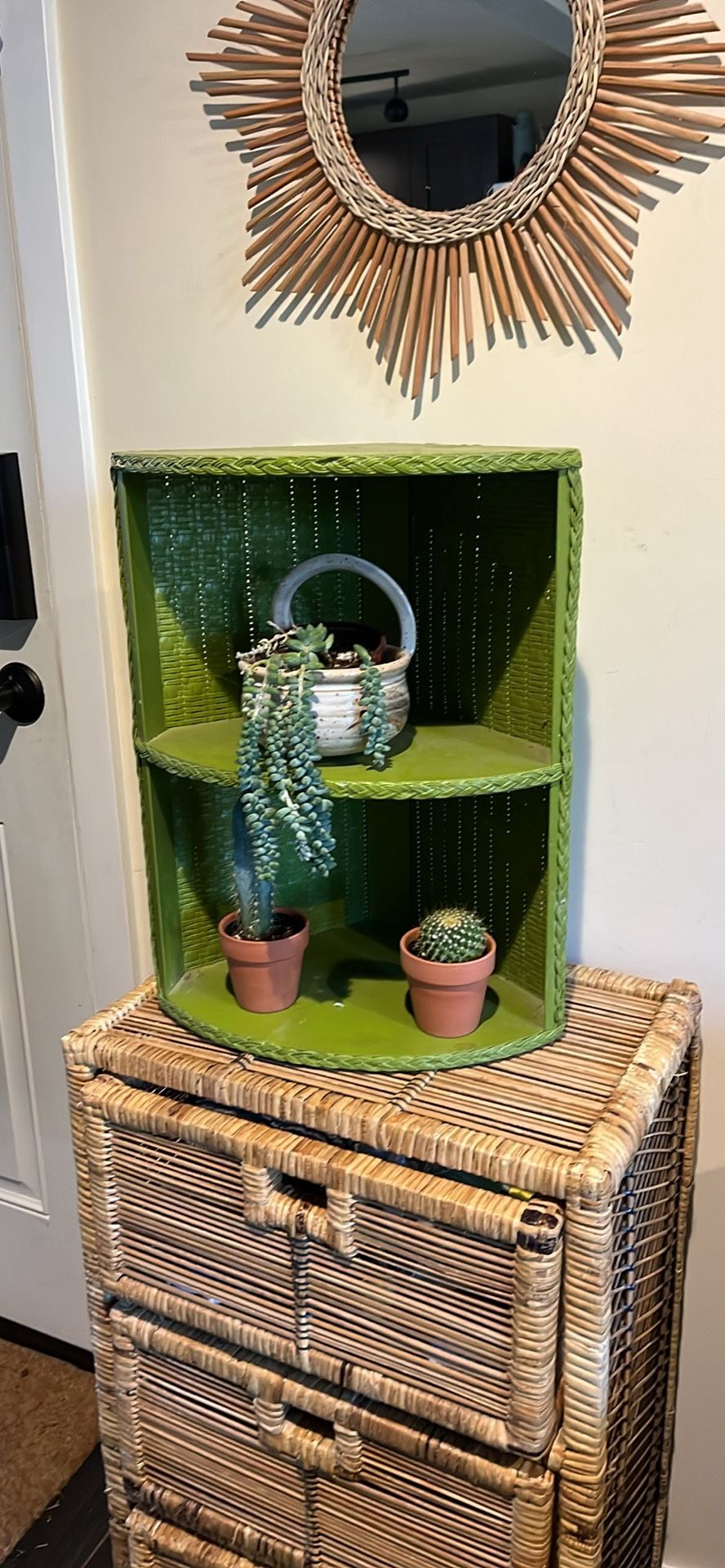 Cute Retro Boho Corner Shelf / Plant Stand