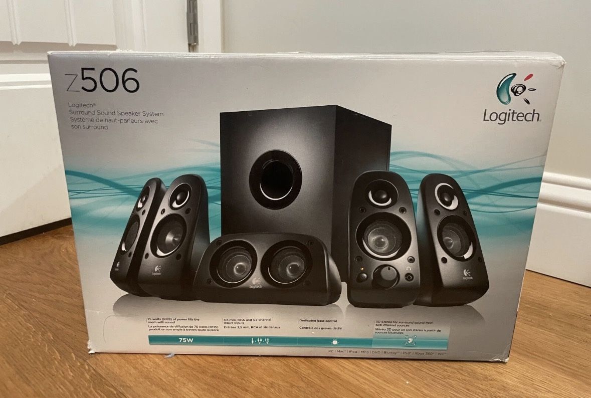 Logitech Z506 Surround Sound Home Theater Computer Speakers System Subwoofer