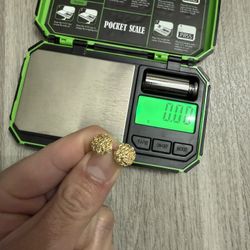 10k Gold Nugget Earrings 