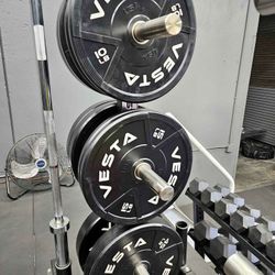 NEW Bumper Plates, Rubber Olympic Weights, Home Gym Weight Set, Folding Squat Rack, Adjustable FID Bench Press, Stall Mats, Rubber Flooring 
