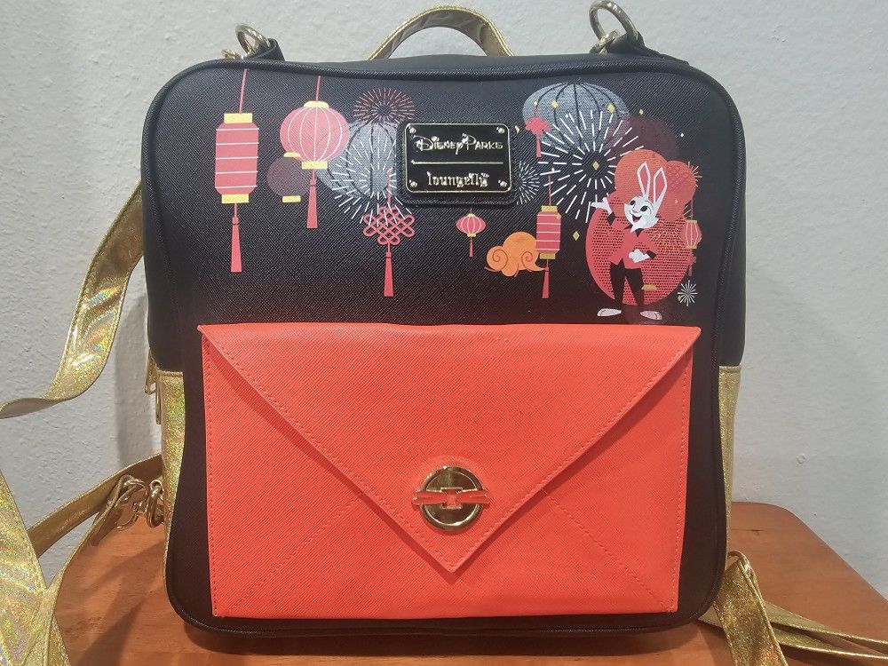 Loungefly Disney Parks Year of the Rabbit Lunar New Year 2023 Mini Backpack Used