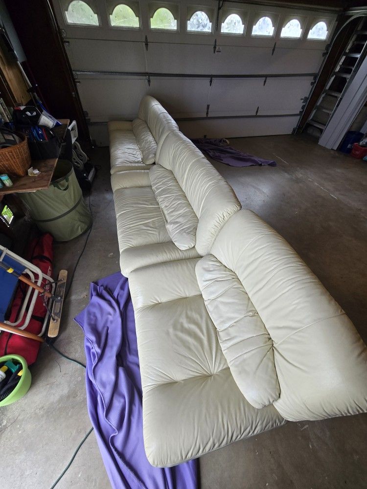 White Leather Sofa (Couch)