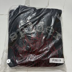 Black Spider Rhinestone Hoodie - Size S