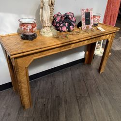  Vintage Brighton Pavilion style woven bamboo console