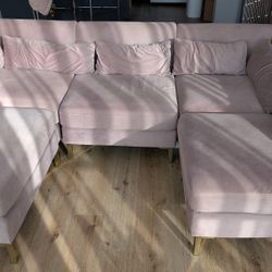 Chic Home Guison Modular Chaise Sectional Sofa with 6 Throw Pillows 