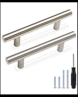 Cabinet pulls brushed nickel stainless steel finish 6 inch and 3-3/4 centre to centre