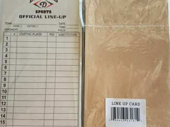 Softball/Baseball lineup cards