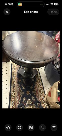 Solid wood (mahogany) side table.