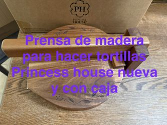 Prensa de madera para hacer tortillas 👉 princess house todo nuevo y con caja 📦