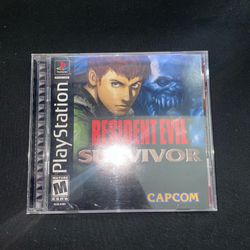 Sony PlayStation PS1 Resident Evil Survivor With Registration Card