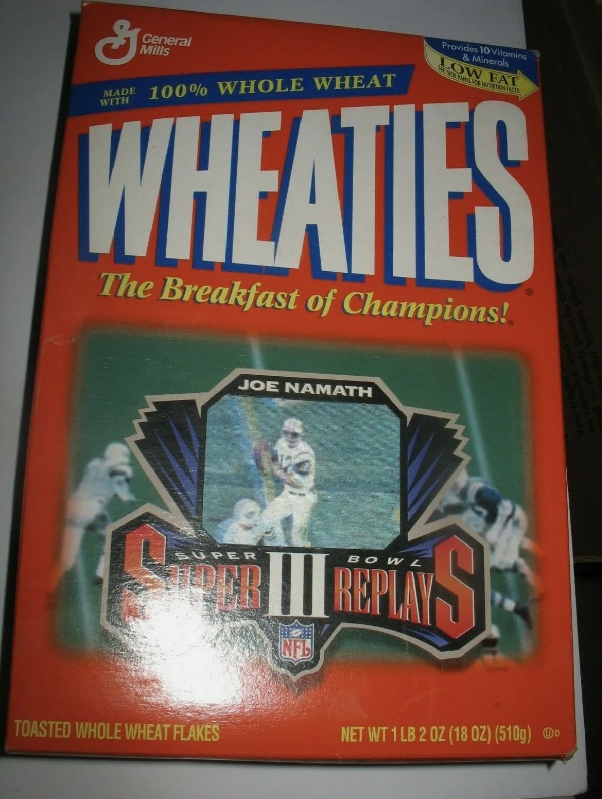 WHEATIES JOE NAMATH MVP SUPER BOWL III CEREAL BOX With Cereal - Great Condition