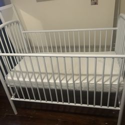 White Metal Baby Crib