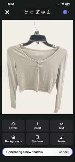 Long Sleeve Henley Crop Top large