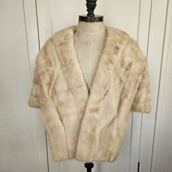 White Blonde Mink Fur Stole Bridal NO OFFERS 