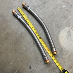 Water heater hose braided