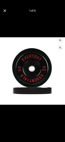 FlexWave Black Olympic Bumper Plate Sets – Steel-Hub Rubber Plates 55lb set
