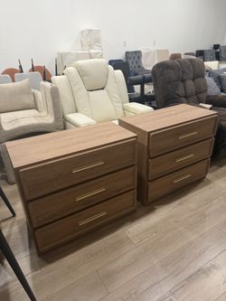 Oversized Night Stand Set 2 for Bedroom 31.3" Bedside Table Extra Large Nightstands with Storage Tall Bed Side Table Set of 2 Side Table with 3 Drawer