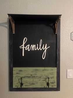 Wall art with hooks for coat or unbrella