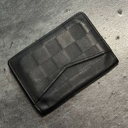 Louis Vuitton LV Dark gray/ black leather Damier Infini pocket organizer wallet